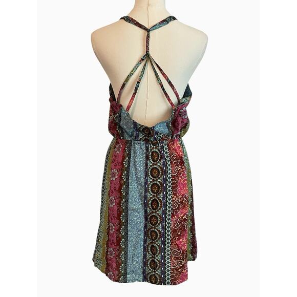 EARTHBOUND TRADING CO Halter Dress XL T Strap Back Boho HIppie Festival Beach - Picture 3 of 10